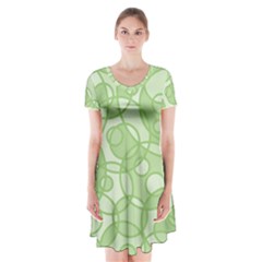 Pattern Short Sleeve V-neck Flare Dress by Valentinaart