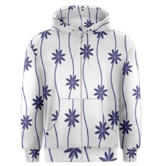 Geometric Flower Seamless Repeating Pattern With Curvy Lines Men s Zipper Hoodie by Simbadda