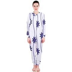 Geometric Flower Seamless Repeating Pattern With Curvy Lines Onepiece Jumpsuit (ladies)  by Simbadda