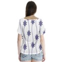 Geometric Flower Seamless Repeating Pattern With Curvy Lines Flutter Sleeve Top View2