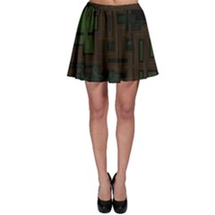 Circuit Board A Completely Seamless Background Design Skater Skirt by Simbadda