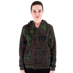 Circuit Board A Completely Seamless Background Design Women s Zipper Hoodie by Simbadda