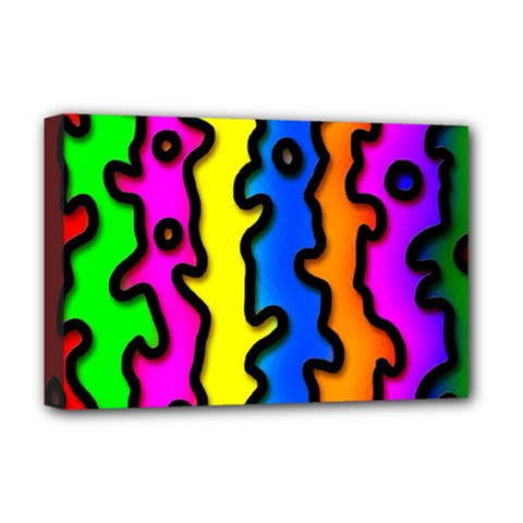 Digitally Created Abstract Squiggle Stripes Deluxe Canvas 18  X 12   by Simbadda