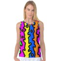 Digitally Created Abstract Squiggle Stripes Women s Basketball Tank Top View1
