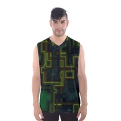 A Completely Seamless Background Design Circuit Board Men s Basketball Tank Top by Simbadda