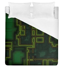 A Completely Seamless Background Design Circuit Board Duvet Cover (queen Size) by Simbadda