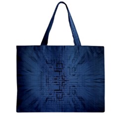 Zoom Digital Background Zipper Mini Tote Bag by Simbadda