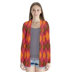 Argyle Pattern Background Wallpaper In Brown Orange And Red Cardigans by Simbadda