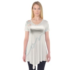 Love Card Flowers Short Sleeve Tunic  by Simbadda