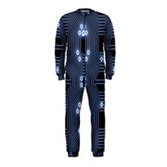 A Completely Seamless Tile Able Techy Circuit Background Onepiece Jumpsuit (kids) by Simbadda