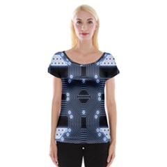 A Completely Seamless Tile Able Techy Circuit Background Women s Cap Sleeve Top by Simbadda