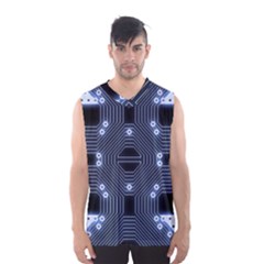 A Completely Seamless Tile Able Techy Circuit Background Men s Basketball Tank Top by Simbadda