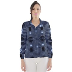 A Completely Seamless Tile Able Techy Circuit Background Wind Breaker (women) by Simbadda