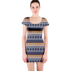 Seamless Abstract Elegant Background Pattern Short Sleeve Bodycon Dress