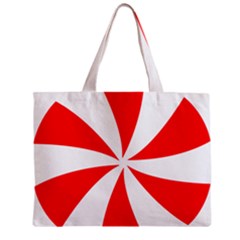 Candy Red White Peppermint Pinwheel Red White Zipper Mini Tote Bag
