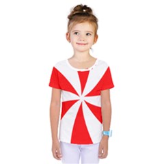 Candy Red White Peppermint Pinwheel Red White Kids  One Piece Tee