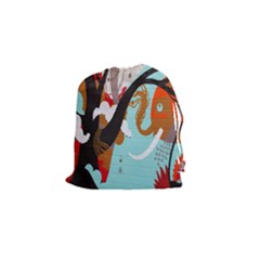 Colorful Graffiti In Amsterdam Drawstring Pouches (small)  by Simbadda