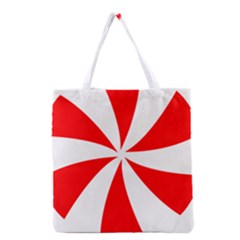 Candy Red White Peppermint Pinwheel Red White Grocery Tote Bag by Alisyart