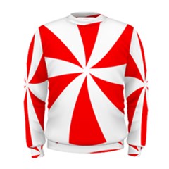 Candy Red White Peppermint Pinwheel Red White Men s Sweatshirt