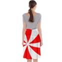 Candy Red White Peppermint Pinwheel Red White Midi Beach Skirt View2
