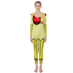 Cake Bread Pie Cerry Long Sleeve Catsuit