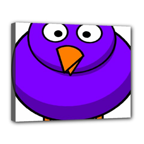 Cartoon Bird Purple Canvas 14  X 11 