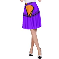 Cartoon Bird Purple A-line Skirt