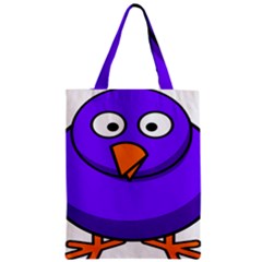 Cartoon Bird Purple Zipper Classic Tote Bag by Alisyart