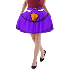 Cartoon Bird Purple A-line Pocket Skirt by Alisyart