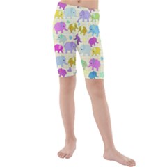 Cute Elephants  Kids  Mid Length Swim Shorts by Valentinaart