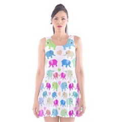 Cute Elephants  Scoop Neck Skater Dress by Valentinaart