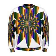 Chromatic Flower Gold Rainbow Star Light Men s Sweatshirt by Alisyart