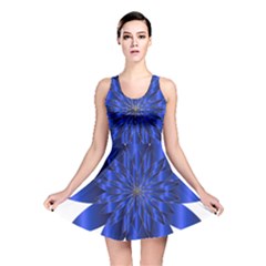 Chromatic Flower Blue Star Reversible Skater Dress by Alisyart