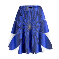 Chromatic Flower Blue Star High Waist Skirt by Alisyart