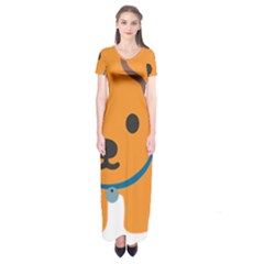 Dog Short Sleeve Maxi Dress by Alisyart