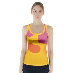 Emoji Face Emotion Love Heart Pink Orange Emoji Racer Back Sports Top by Alisyart