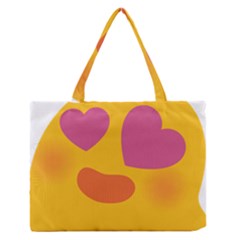 Emoji Face Emotion Love Heart Pink Orange Emoji Medium Zipper Tote Bag