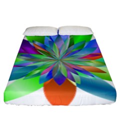 Chromatic Flower Variation Star Rainbow Fitted Sheet (king Size) by Alisyart