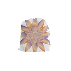 Chromatic Flower Gold Star Floral Drawstring Pouches (small) 