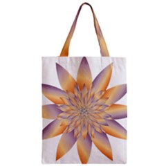 Chromatic Flower Gold Star Floral Zipper Classic Tote Bag