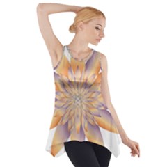Chromatic Flower Gold Star Floral Side Drop Tank Tunic