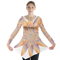 Chromatic Flower Gold Star Floral Long Sleeve Tunic 