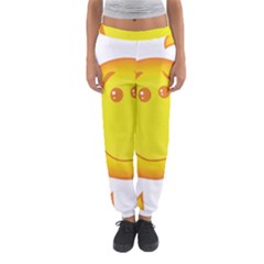 Domain Cartoon Smiling Sun Sunlight Orange Emoji Women s Jogger Sweatpants by Alisyart