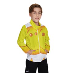 Domain Cartoon Smiling Sun Sunlight Orange Emoji Wind Breaker (kids) by Alisyart