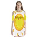 Domain Cartoon Smiling Sun Sunlight Orange Emoji Shoulder Cutout Velvet  One Piece View1