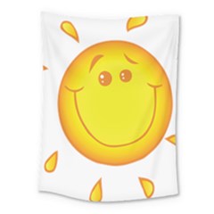 Domain Cartoon Smiling Sun Sunlight Orange Emoji Medium Tapestry by Alisyart