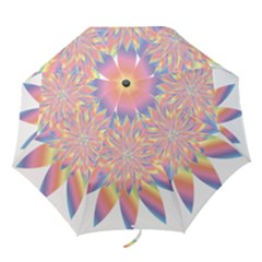 Chromatic Flower Gold Rainbow Star Folding Umbrellas