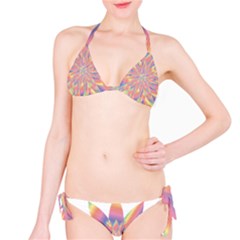 Chromatic Flower Gold Rainbow Star Bikini Set by Alisyart