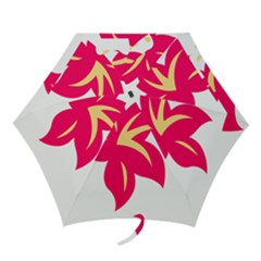 Flower Floral Lily Blossom Red Yellow Mini Folding Umbrellas by Alisyart