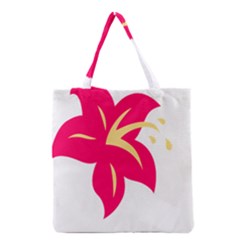 Flower Floral Lily Blossom Red Yellow Grocery Tote Bag